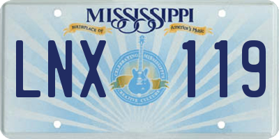 MS license plate LNX119