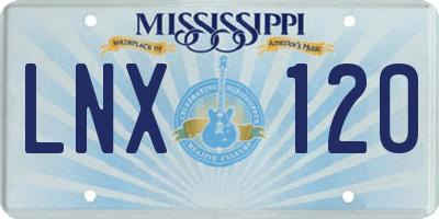 MS license plate LNX120