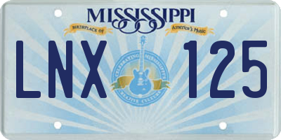 MS license plate LNX125