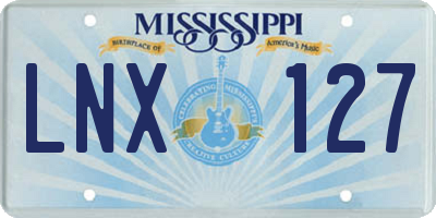 MS license plate LNX127