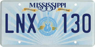 MS license plate LNX130