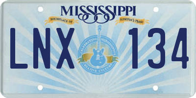 MS license plate LNX134