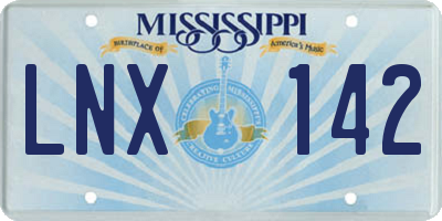 MS license plate LNX142