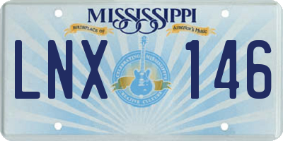 MS license plate LNX146