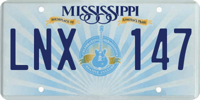 MS license plate LNX147