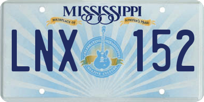 MS license plate LNX152