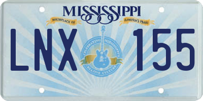 MS license plate LNX155