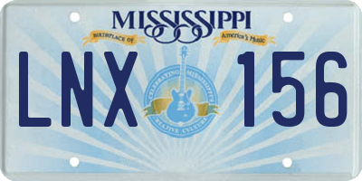 MS license plate LNX156