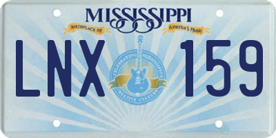 MS license plate LNX159