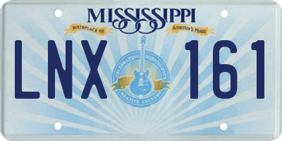 MS license plate LNX161