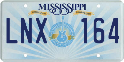 MS license plate LNX164
