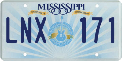 MS license plate LNX171