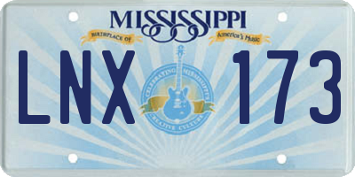 MS license plate LNX173