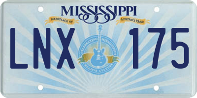 MS license plate LNX175