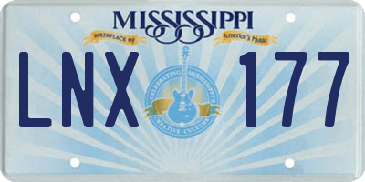 MS license plate LNX177