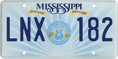 MS license plate LNX182