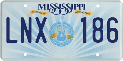 MS license plate LNX186