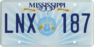 MS license plate LNX187