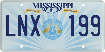MS license plate LNX199