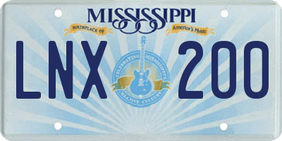 MS license plate LNX200