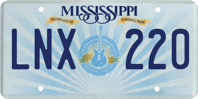 MS license plate LNX220