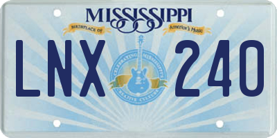 MS license plate LNX240