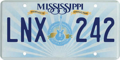 MS license plate LNX242
