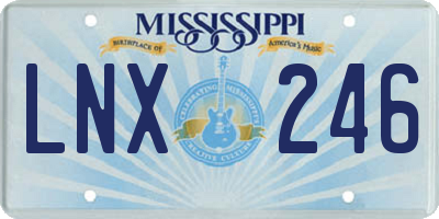MS license plate LNX246