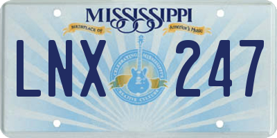 MS license plate LNX247
