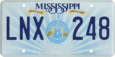 MS license plate LNX248