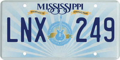 MS license plate LNX249