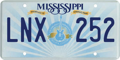 MS license plate LNX252