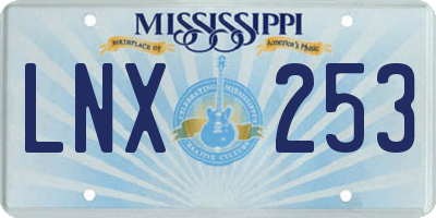 MS license plate LNX253