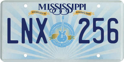 MS license plate LNX256