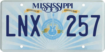 MS license plate LNX257