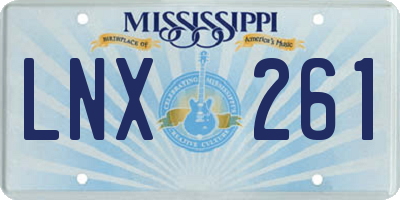 MS license plate LNX261