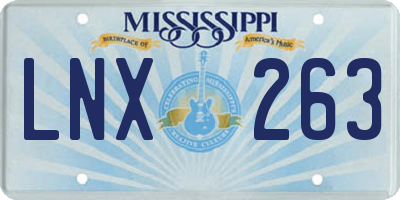 MS license plate LNX263