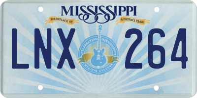 MS license plate LNX264
