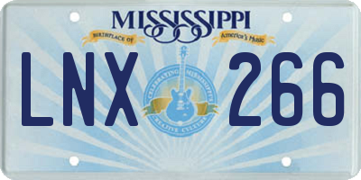 MS license plate LNX266