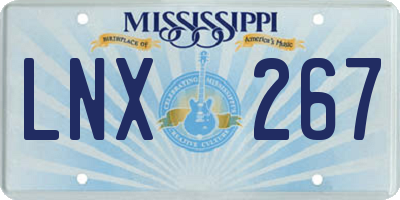 MS license plate LNX267