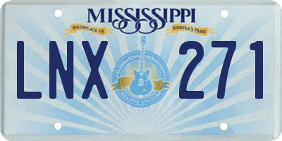 MS license plate LNX271