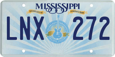 MS license plate LNX272