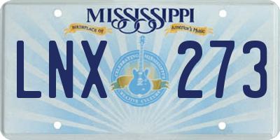 MS license plate LNX273