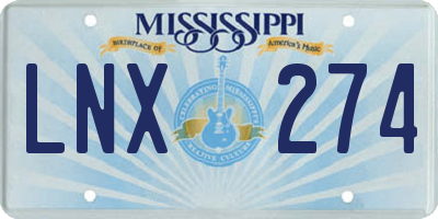 MS license plate LNX274