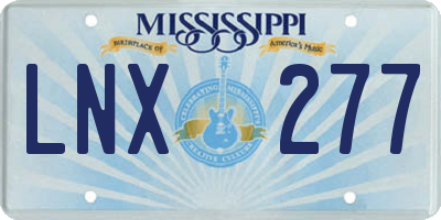MS license plate LNX277