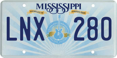 MS license plate LNX280