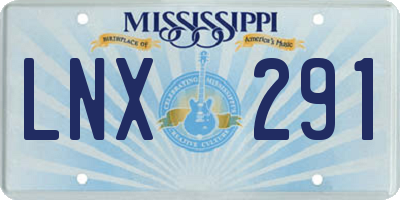 MS license plate LNX291
