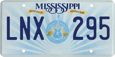 MS license plate LNX295