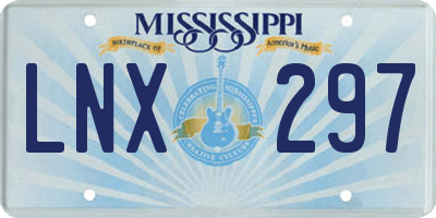 MS license plate LNX297