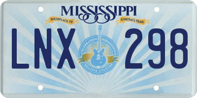 MS license plate LNX298